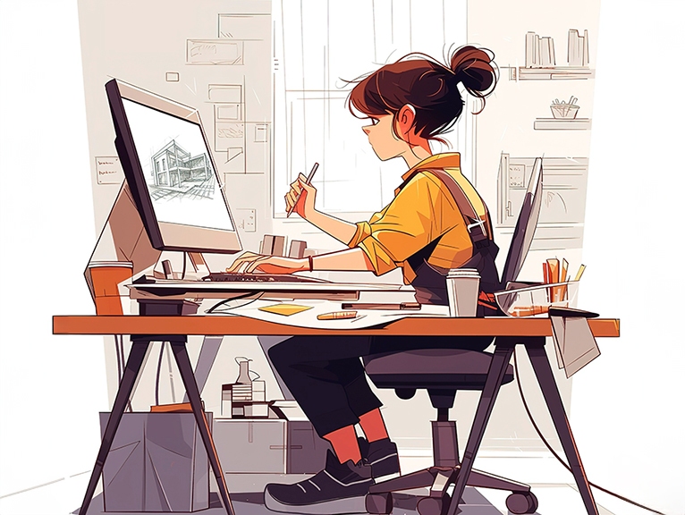 3d-female-artist-drawing